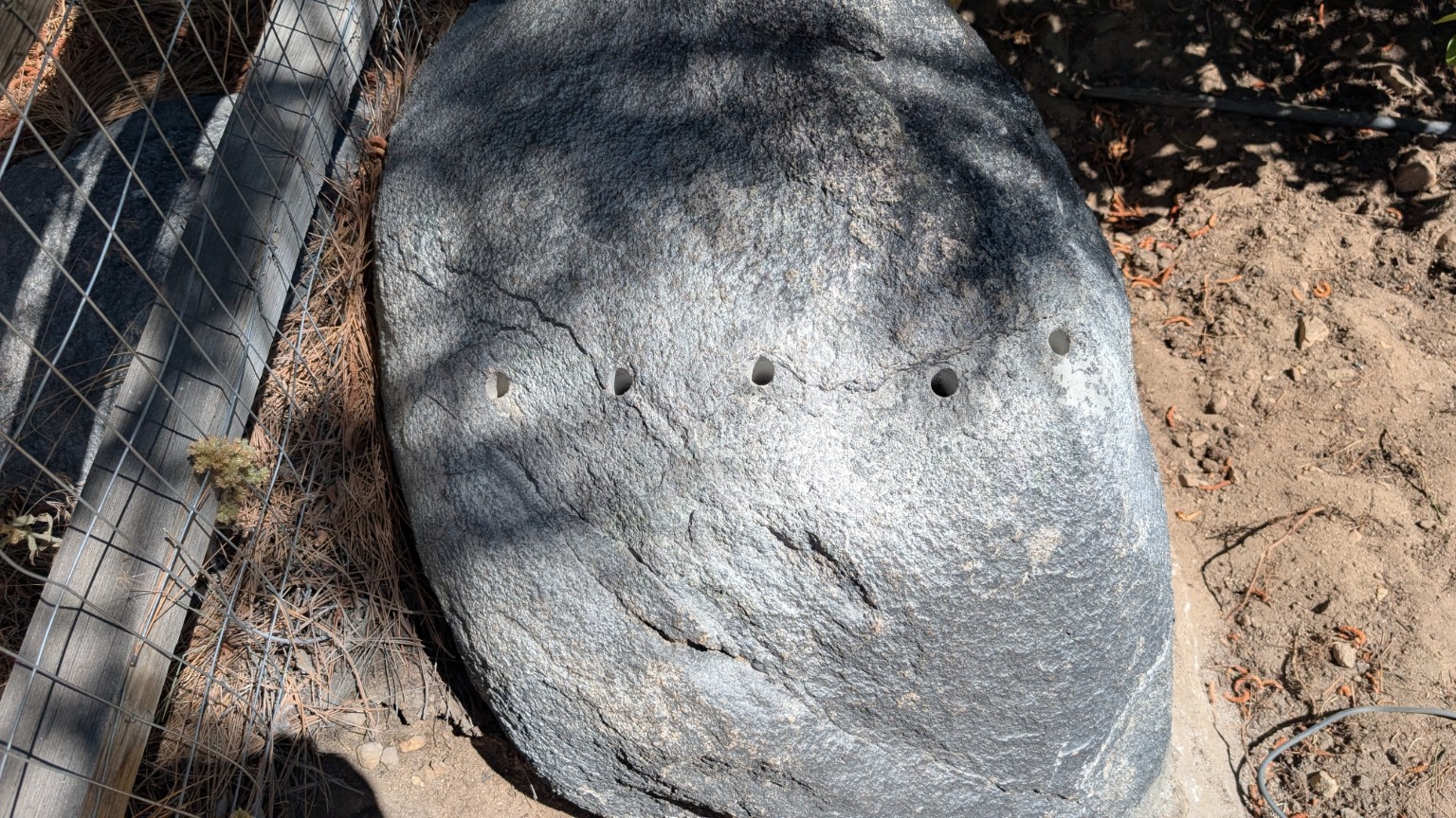 Five holes following a granite fracture